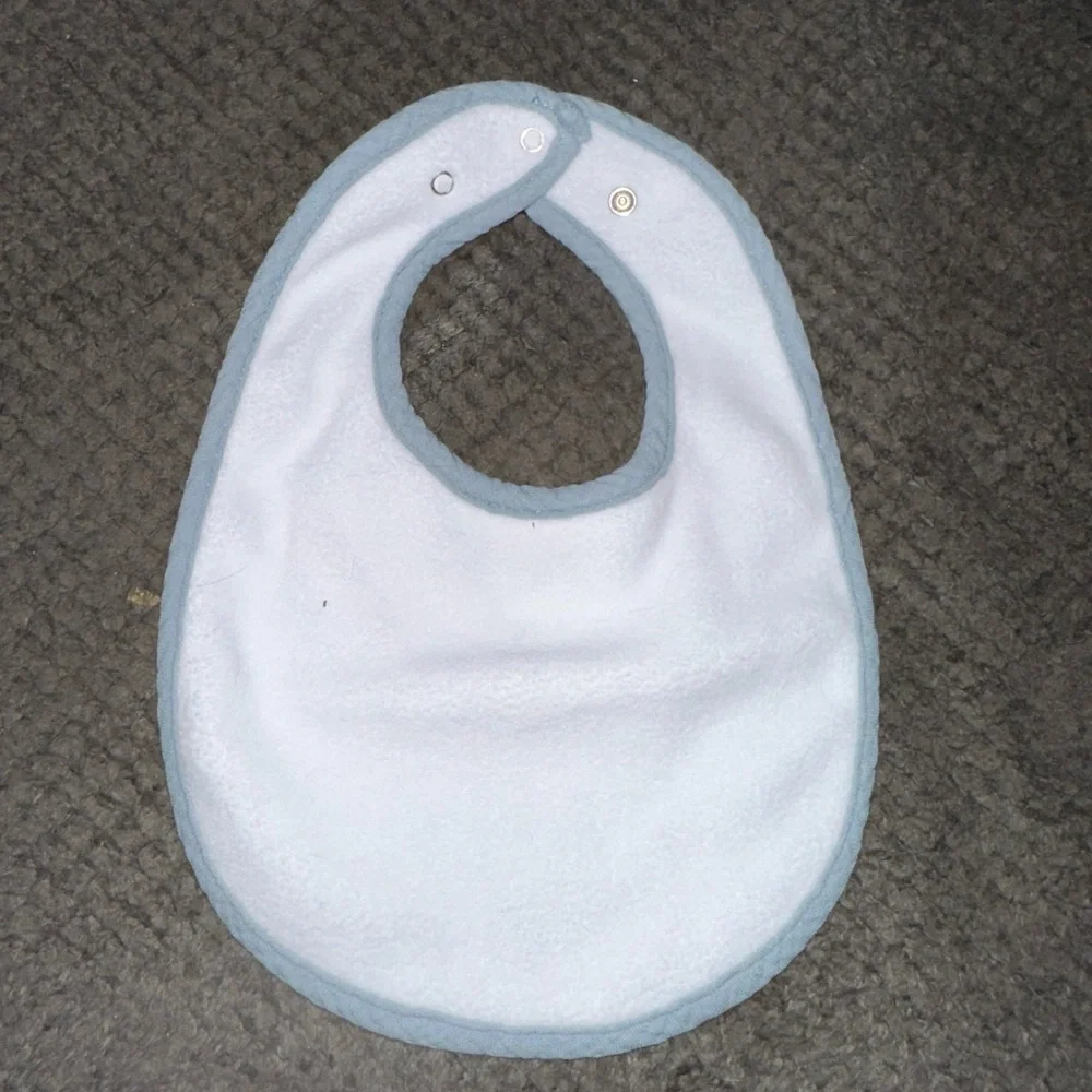 NEW Handcrafted Blue Santa Baby Bib